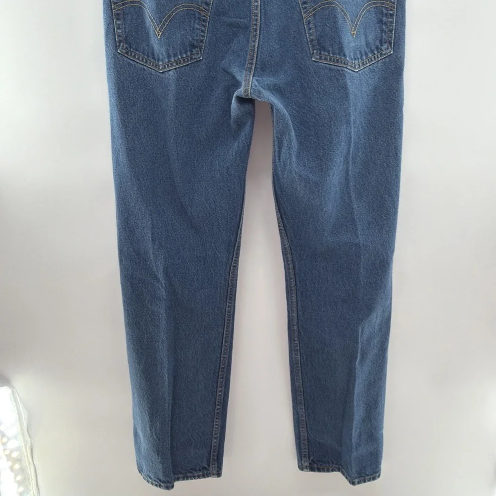 Levi's 505 Regular Fit Straight Mens 38x34 Blue Denim Jeans Made In Mexico
